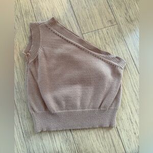 Cider Asymmetrical Brown Crop Top